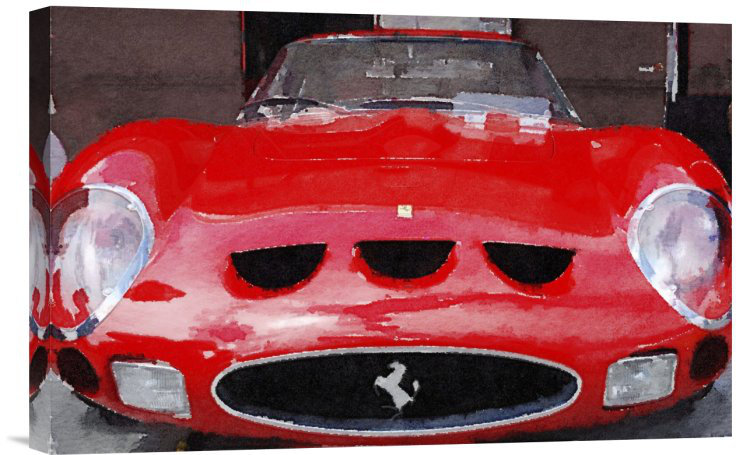 Naxart 1962 Ferrari 250 Gto Front Watercolor Painting Print On