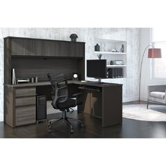 ishaan executive desk with hutch three posts