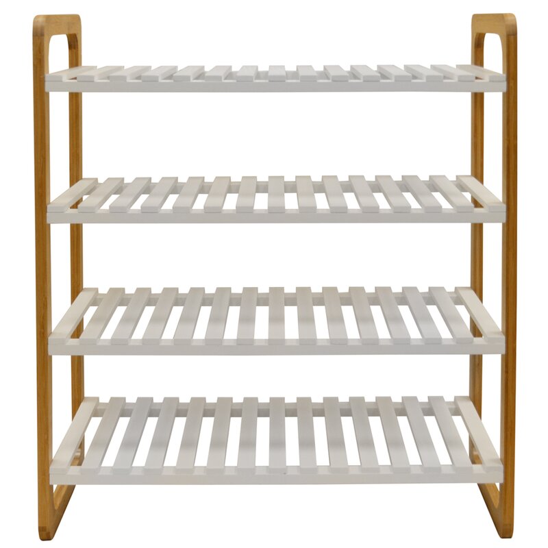 Rebrilliant 4 Tier 16 Pair Shoe Shoe Rack Reviews Wayfair Co Uk