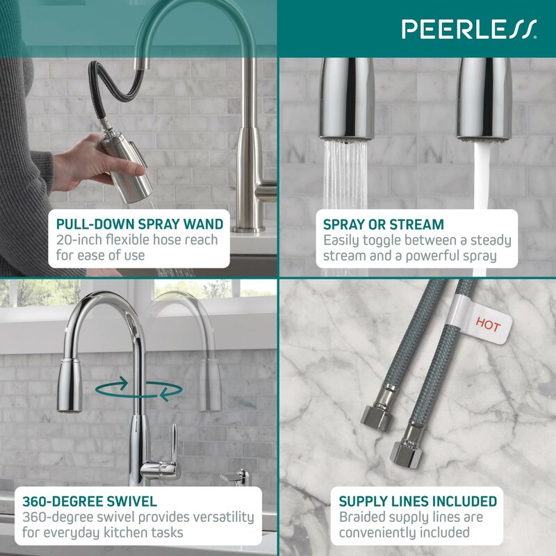 Peerless Faucets Westchester Pull Down Single Handle Kitchen