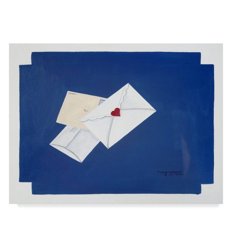 Trademark Art Love Letters Blue Acrylic Painting Print On