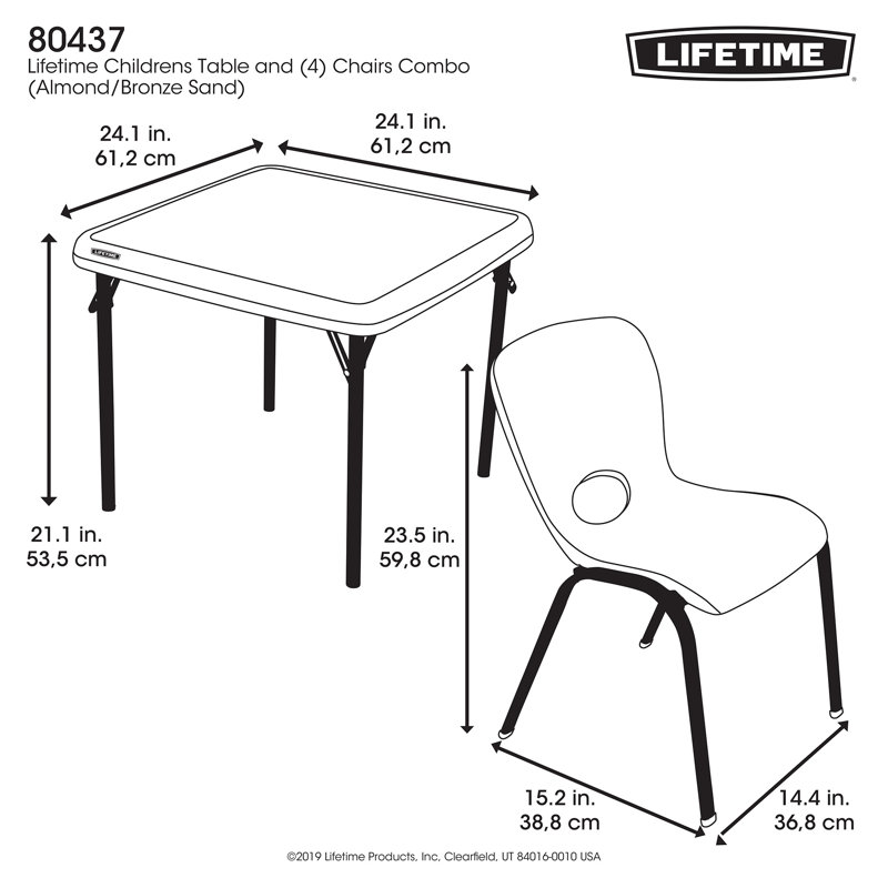 lifetime childrens table and chairs