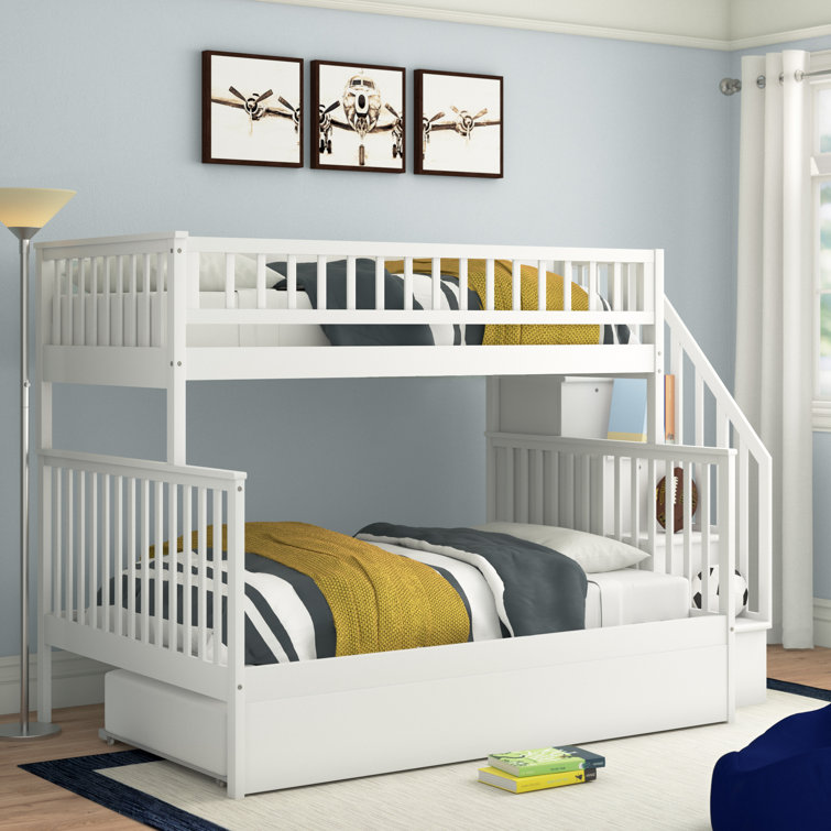 Shyann Twin Over Full Solid Wood Standard Bunk Bed With Trundle By Three Posts Baby Kids Full Solid Wood Standard Bunk Bed