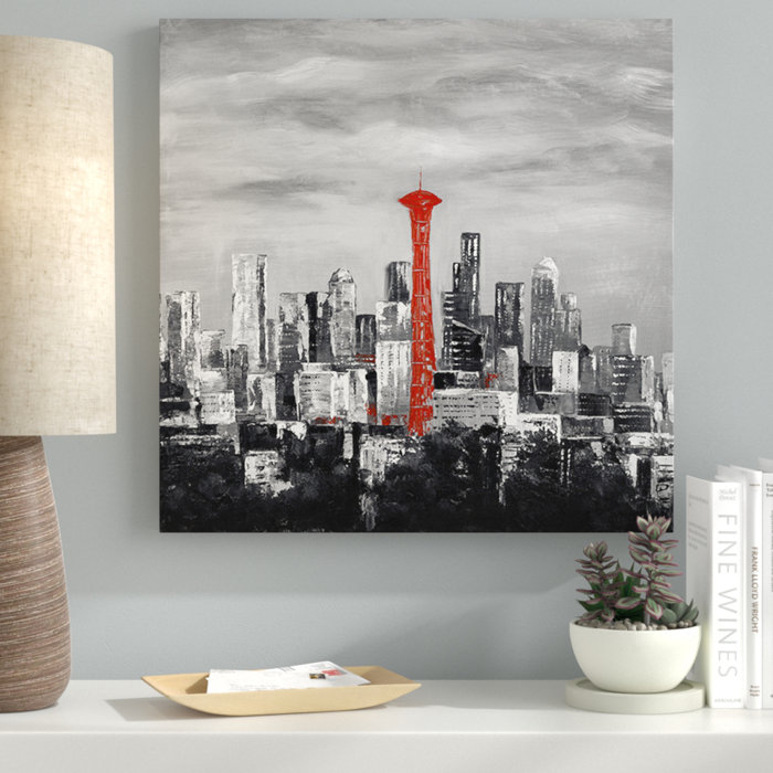Ebern Designs Space Needle Of Seattle City Oil Painting Print On