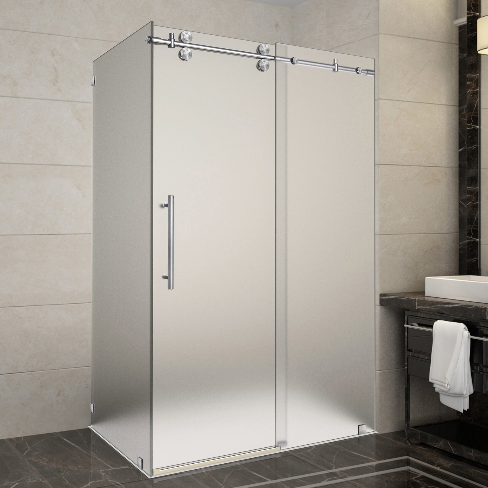 Aston Langham 48 X 75 Rectangle Sliding Shower Enclosure Wayfair