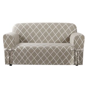 Lattice Box Cushion Loveseat Slipcover