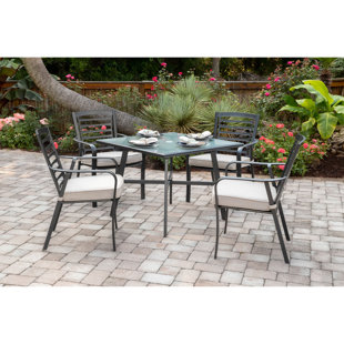 Go to store & view more images Leeson 5 Piece Sunbrella Dining Set with Cushions by Ebern Designs