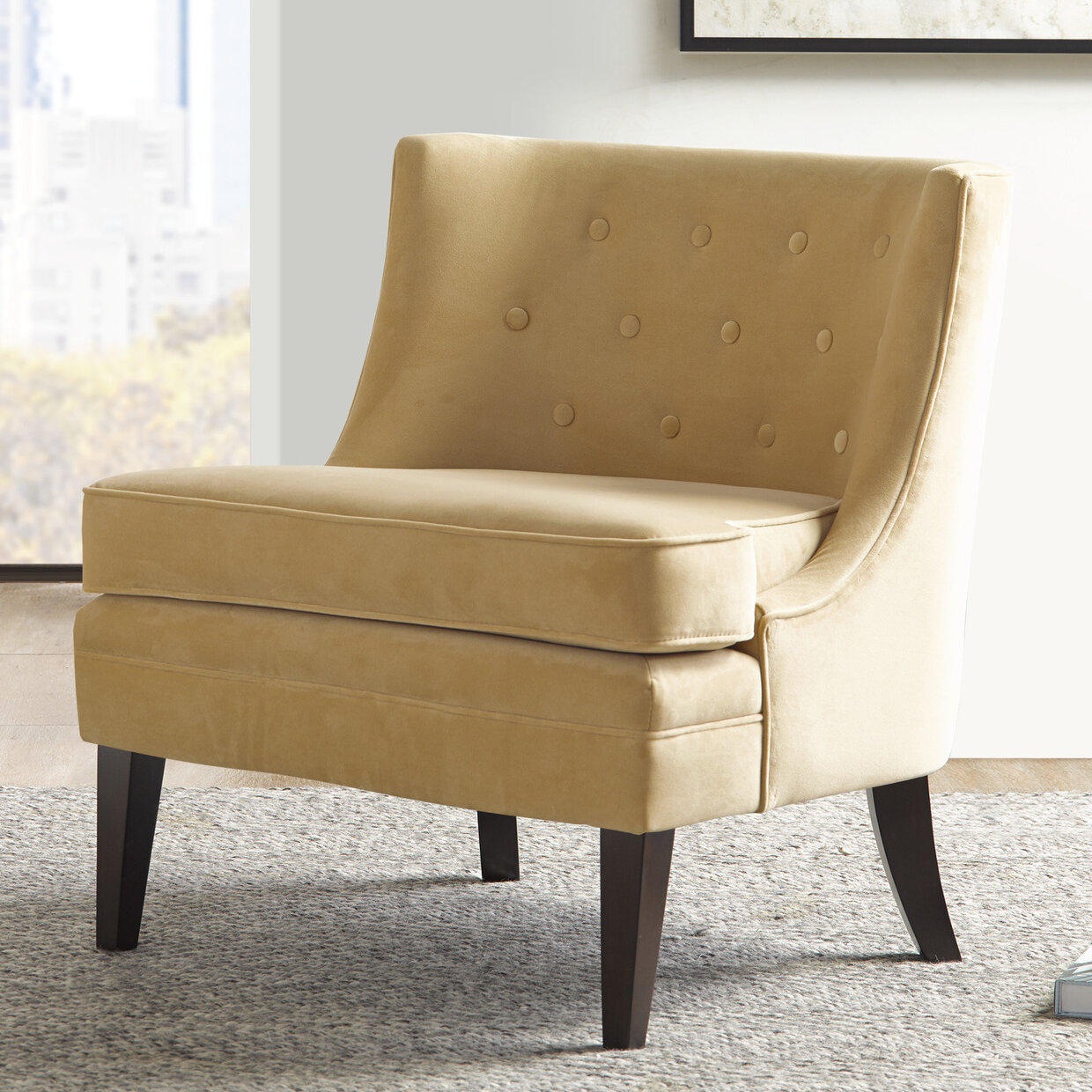 stewart tufted fabric chair