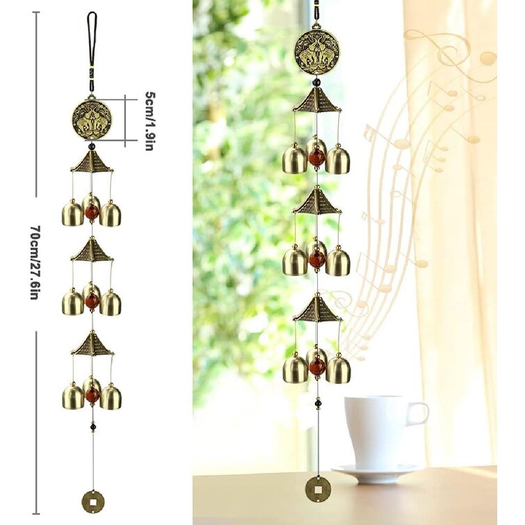 Chinese 7-Layer Roof Bell Lucky Hanging Wind Chime Outdoor Feng Shui Decor