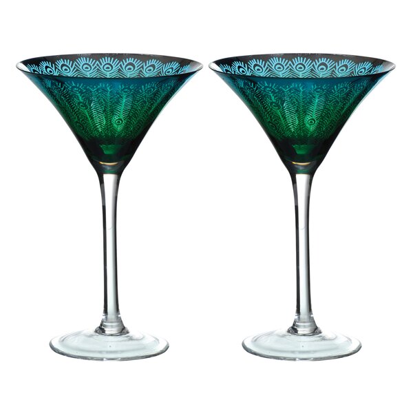 DIAMANTE Martini Shaker and Glass Set Spiral Martini Set with one Metal Shaker and 1 Spiral Crystal Martini Glass 