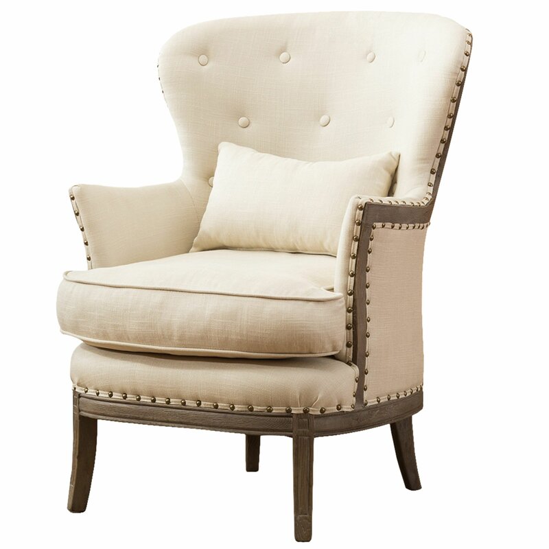 One Allium Way® Jeffers Demi Wing Back Fabric Accent Wingback Chair ...