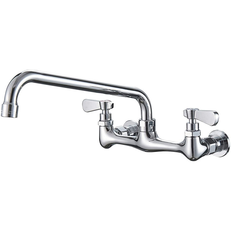 Kitchen Sink Mixer Basin Tap Twin Dual Lever Taps Swivel Chrome Waterfall Faucet 