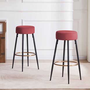 Red Chevron Round Bar stool Cover 12" x 2" Thick