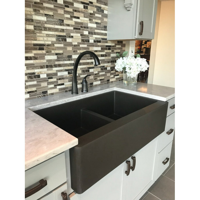 Quartz 34 X 21 Double Basin Farmhouse Kitchen Sink