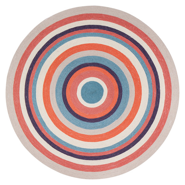 Bungalow Rose Littleton Soft Tone Concentric HandBraided Multicolor Area Rug Wayfair