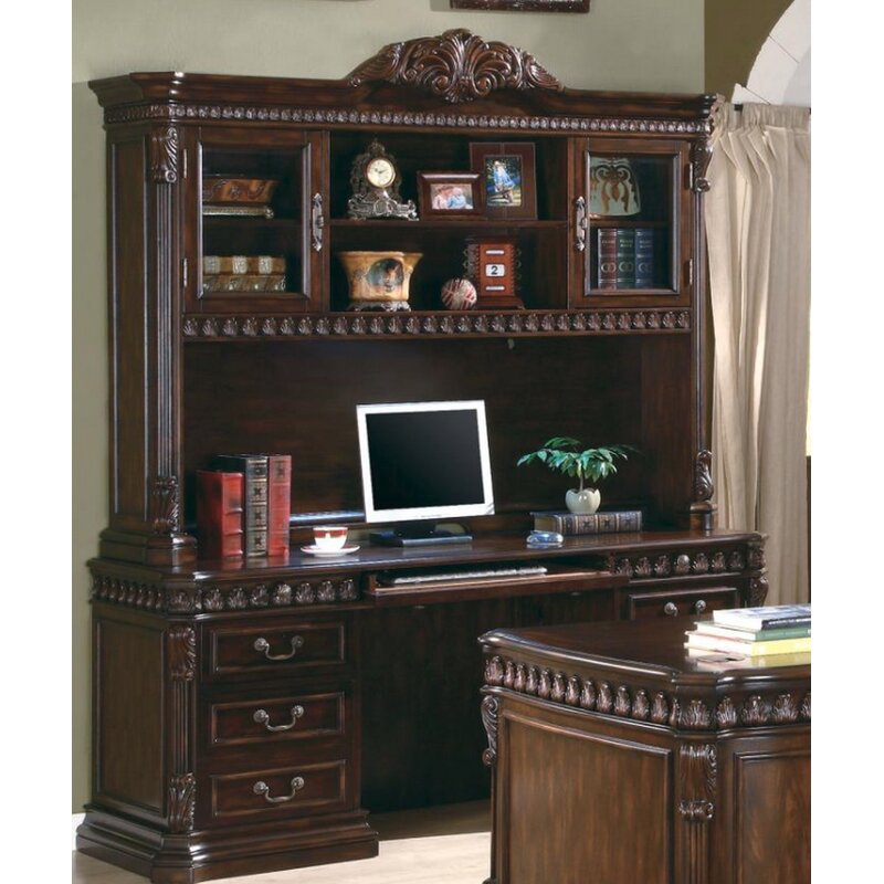 Astoria Grand Virgil Credenza Desk With Hutch Wayfair