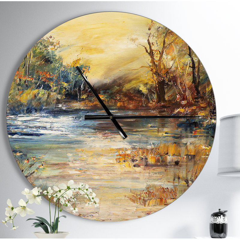 East Urban Home Farmhouse Designart Stream In Forest Oil Painting