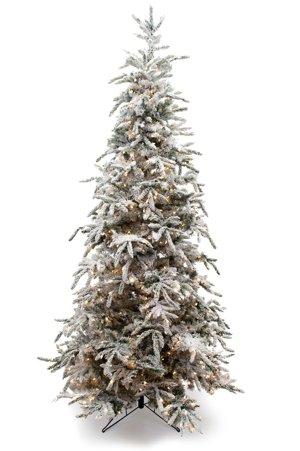 Balsam Flocked Green Pine Artificial Christmas Tree With Clear White Lights Reviews Joss Main