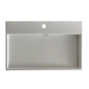 Ceramica I Urban Ceramic Ceramic Rectangular Vessel Bathroom Sink with Overflow