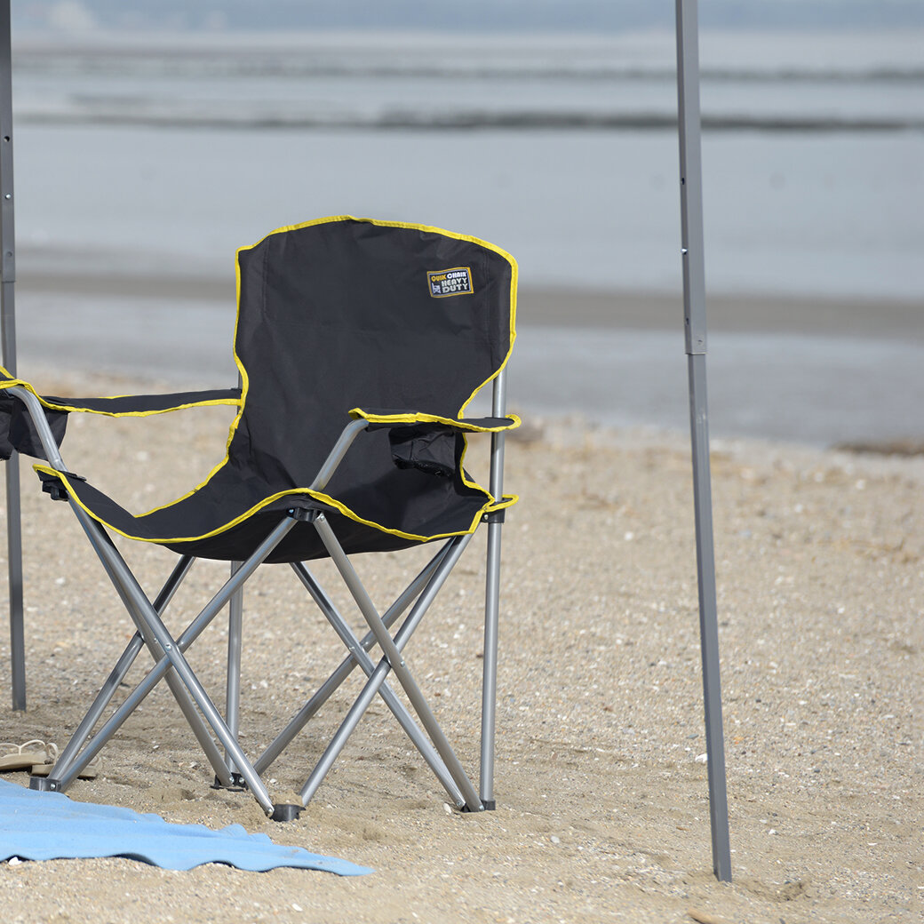Water Resistant & Portable Heavy Duty Folding Camp Chair Frame Supports 500lbs 