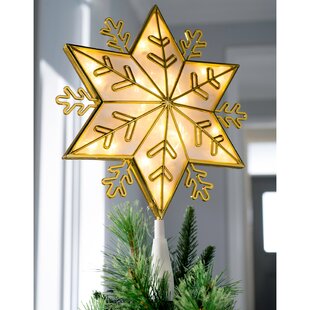 29cm Gold Angel Christmas Tree Topper with Patterned Skirt 