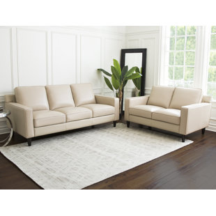 Nalston 2 Piece Leather Living Room Set
