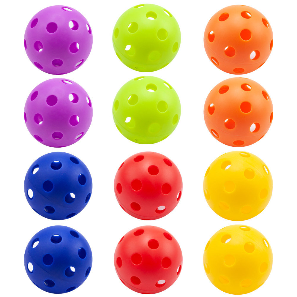 Yellow 12-Pack GSE Games & Sports Expert 40 Holes Outdoor Pickleball Balls 