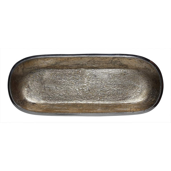 Light Gray Melange Home Decor Rectangle Tray Platter 14-inch Bowl Color