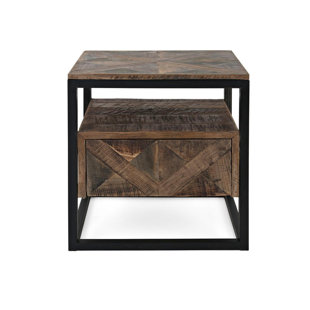 Valya Wooden End Table With Storage by Union Rustic Great Reviews