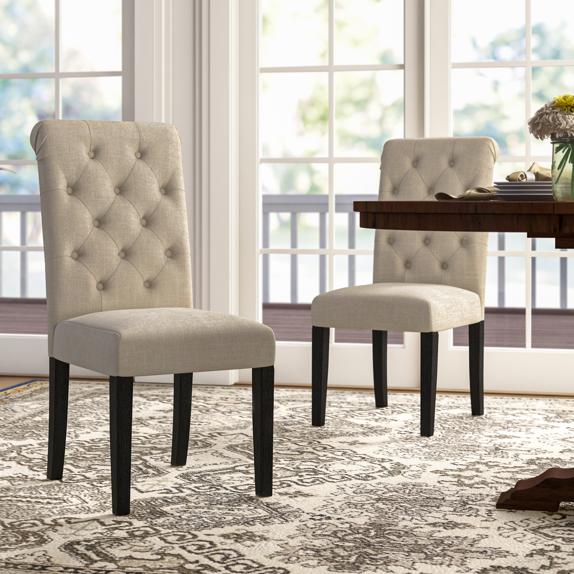 Charlton Home Evelin Tufted Upholstered Parsons Dining Chair Reviews
