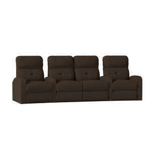 Contemporary Tufted Home Theater Curved Row Seating (Row Of 4) by Latitude Run Coupon