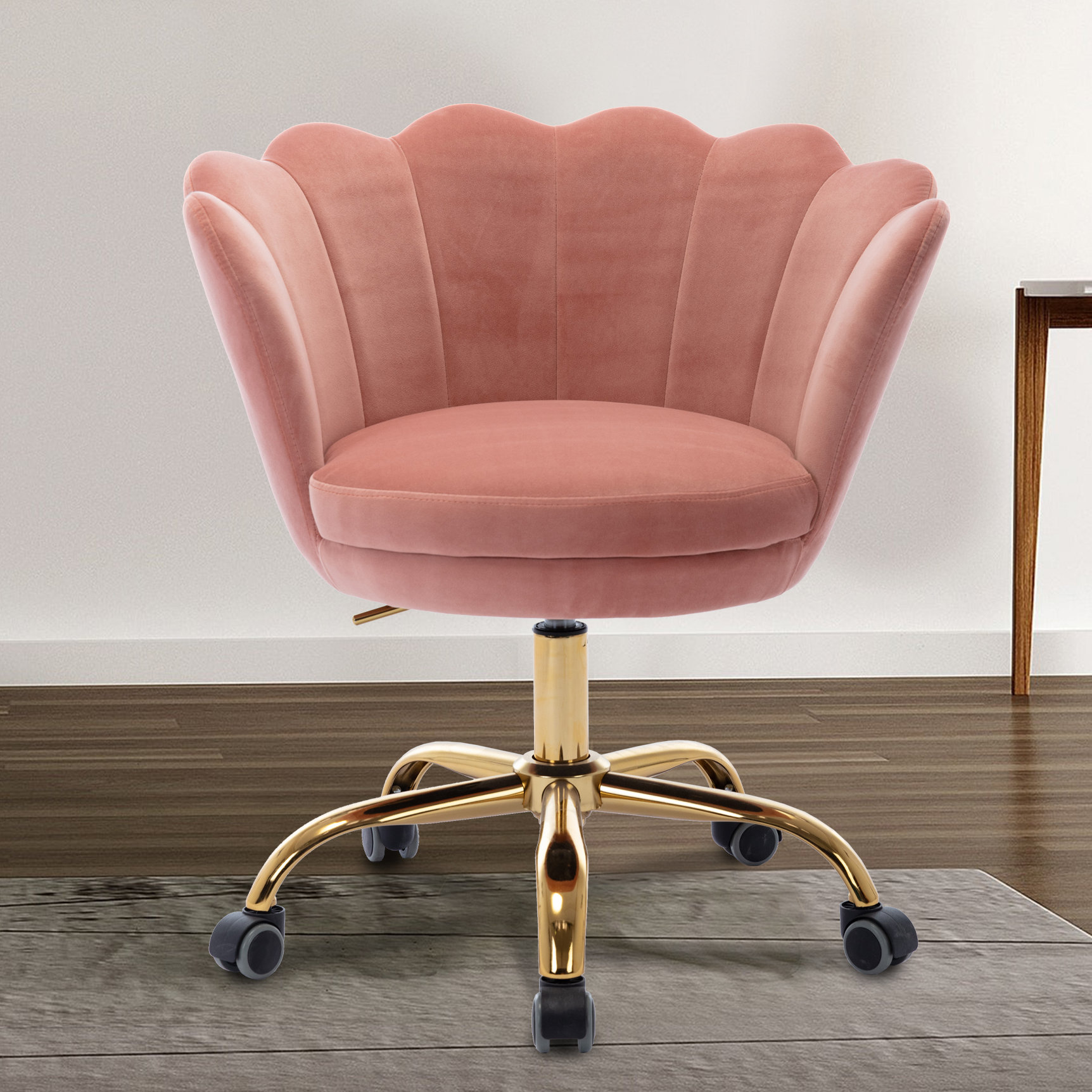 pink velvet desk chair