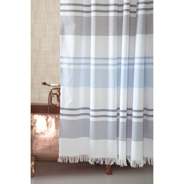 Metro Farmhouse Indigo.shower Curtain 100/%cotton.