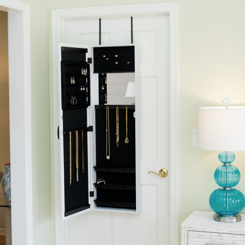 August Grove Kaniel Over The Door Jewelry Armoire With Mirror