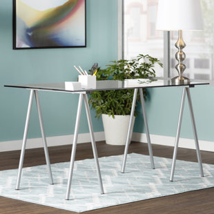 Go to store & view more images Anatolia Glass Writing Desk by Latitude Run