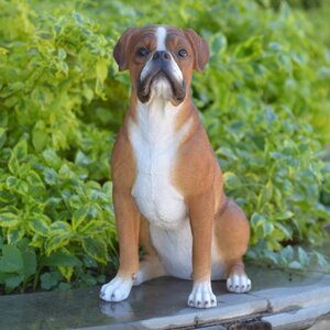 Sitting Boxer Dog Statue