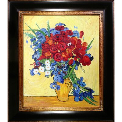 Poppies And Iris Collage By Vincent Van Gogh Framed Painting Print