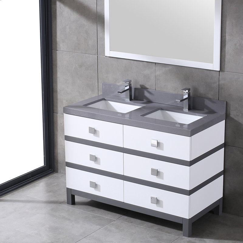 Eviva Sydney 60 Inch White And Grey Bathroom Vanity