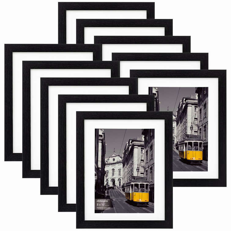 Gallery Solutions Photo 8x10 Flat Tabletop or Wall Frame with Double White Mat for 5x7 Picture 8 x 10, Gallery Solutions Photo 8x10 Flat Tabletop or Wall Frame with Double White Mat for 5x7 Picture 8 x 10,