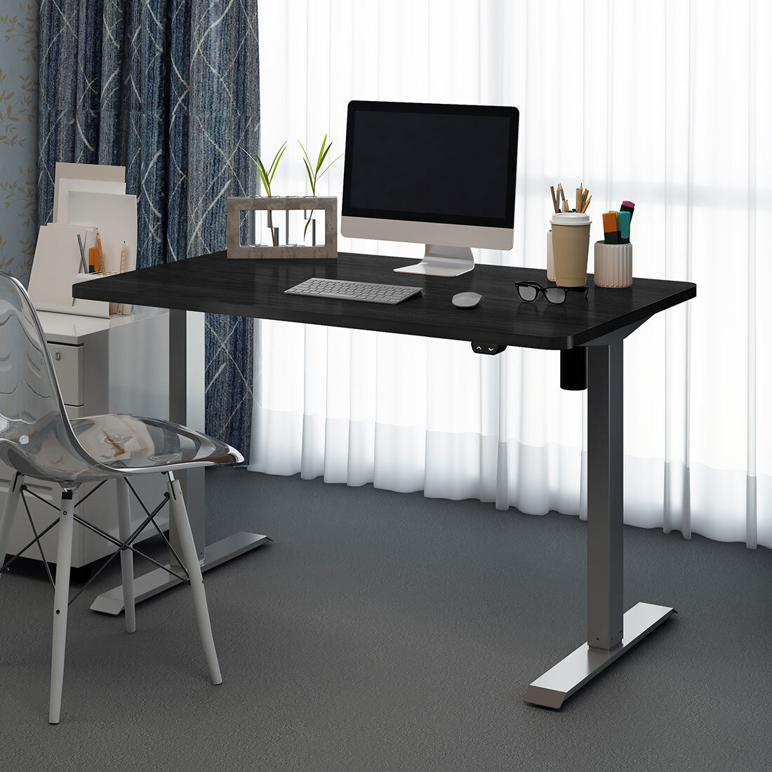 Inbox Zero Height Adjustable Desk Full Desk Home Office Desk Wayfair