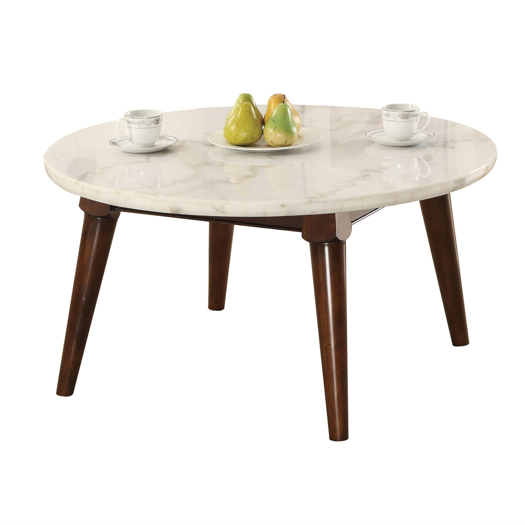 Ivy Bronx Calderdale Marble Top Wood Base Coffee Table & Reviews Wayfair