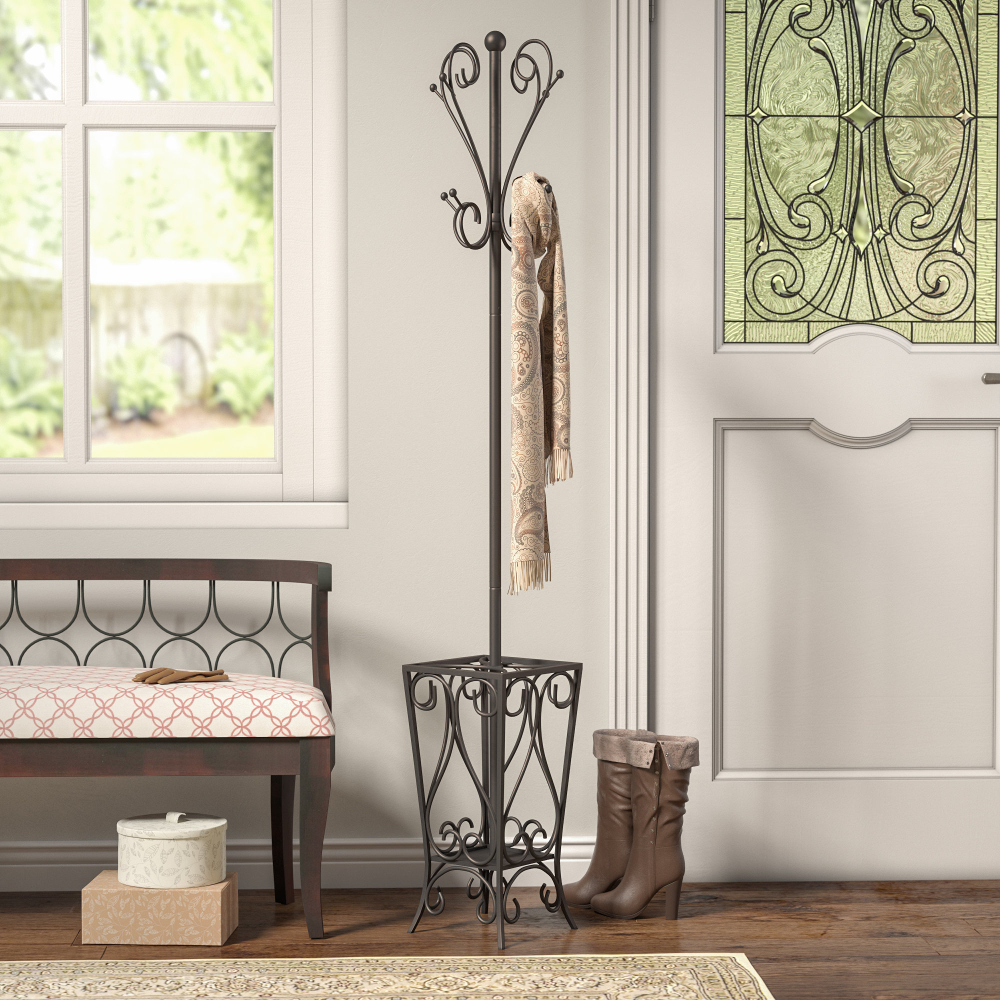 Charlton Home Duhon Metal Coat Rack With Umbrella Stand Reviews Charlton Home Duhon Metal Coat Rack With Umbrella Stand Reviews Wayfair