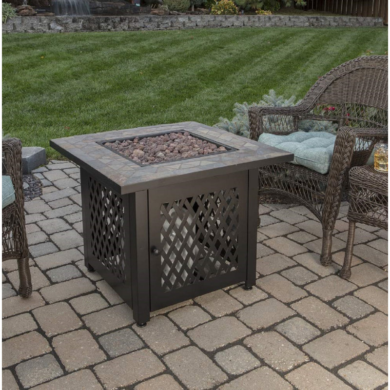 Millwood Pines Echeverria Slate Lp Gas Outdoor Fire Pit Table