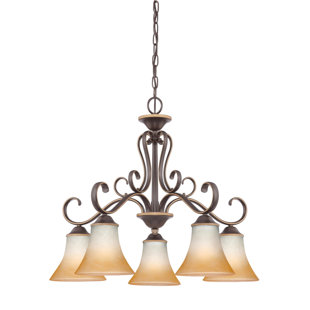 Go to store & view more images Alluvial 5-Light Shaded Chandelier by Fleur De Lis Living