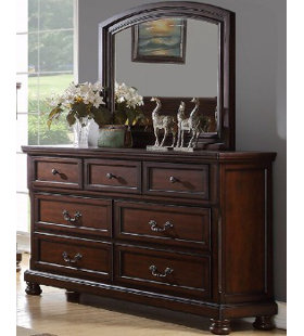 Go to store & view more images Carnell 7 Drawer Double Dresser with Mirror by A&J Homes Studio