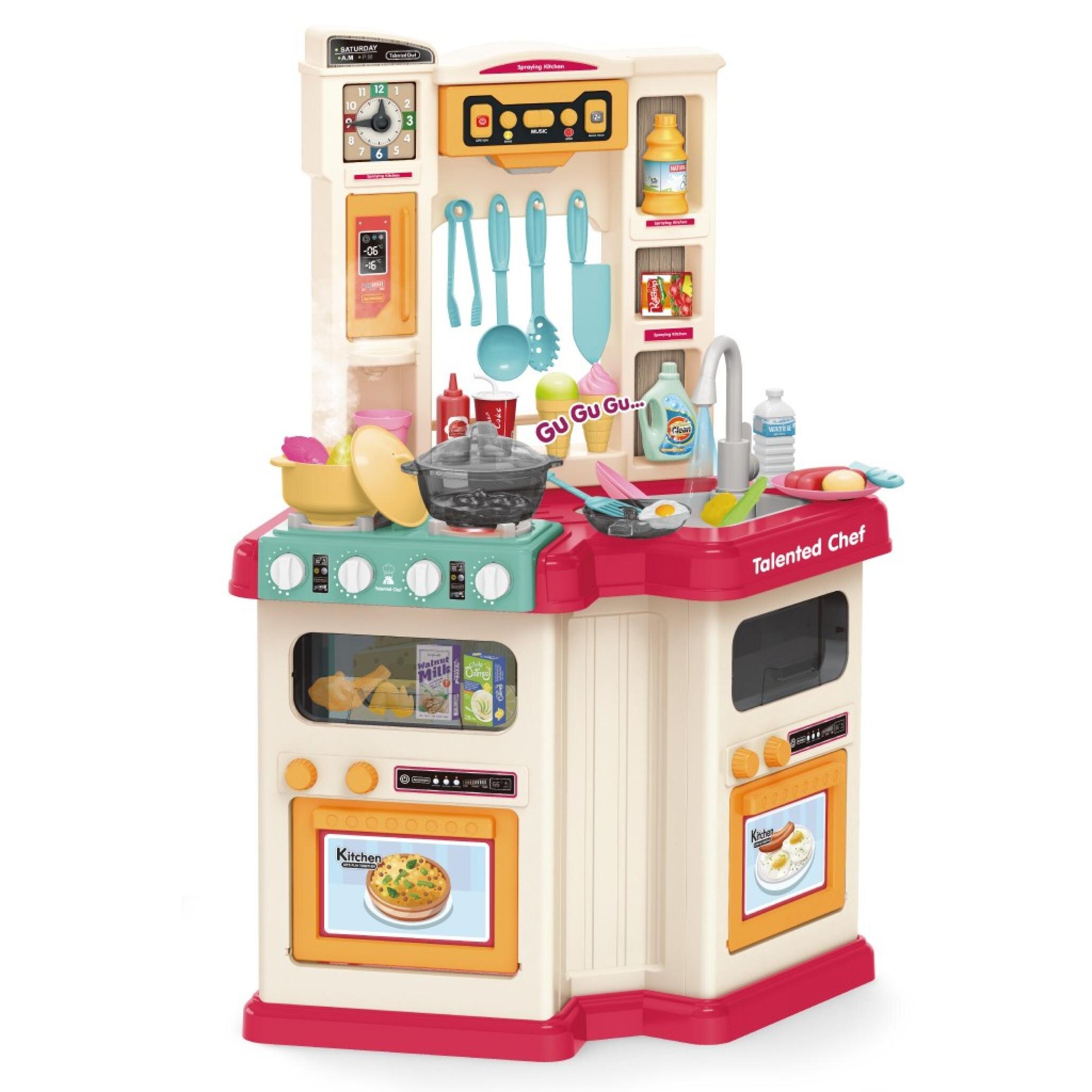 Kitchen Pretend Set Stove Oven Kids Toy Cooking Chef Role Play Kits Xmas Gift 