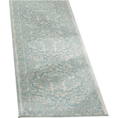 Montelimar Oriental Ivory/Light Blue Area Rug Lark Manor Rug Size: Runner 2'2" x 13'