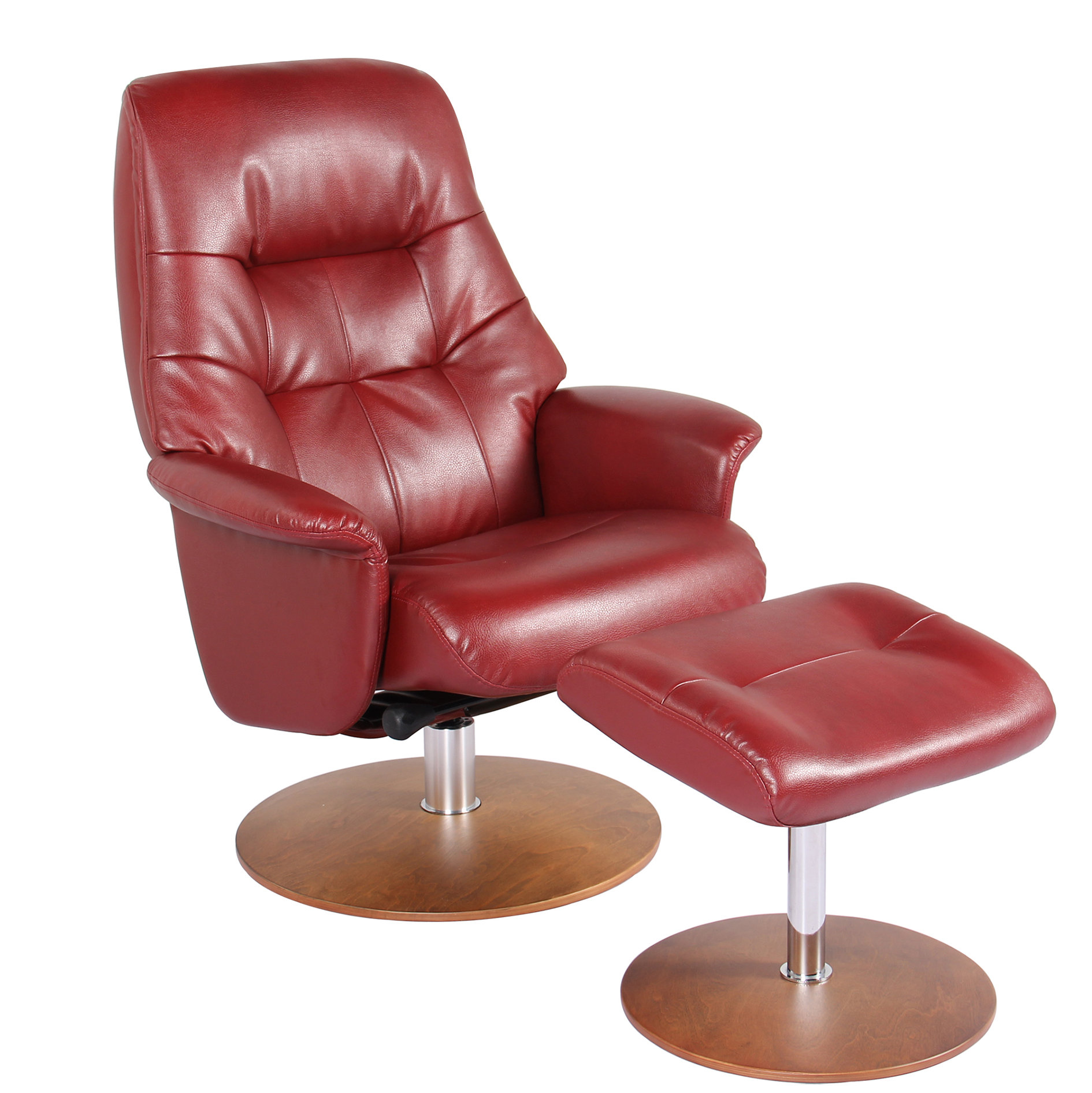 Latitude Run Safire 31 Wide Faux Leather Manual Swivel Standard Recliner With Ottoman Reviews Wayfair