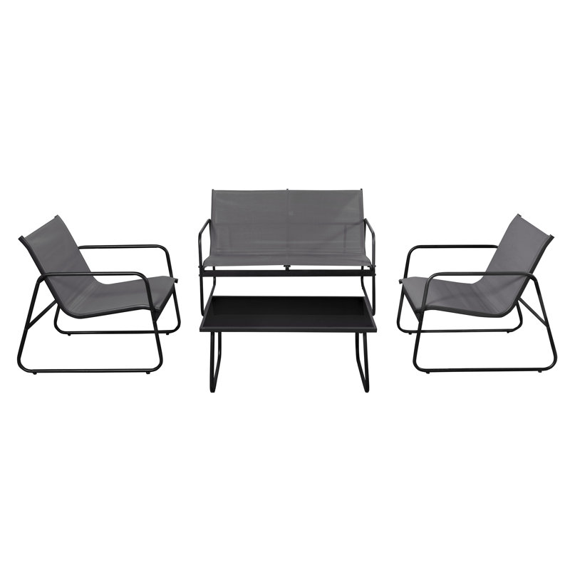 Winston Porter Swanville Patio Leisure 4 Piece Sofa Seating Group