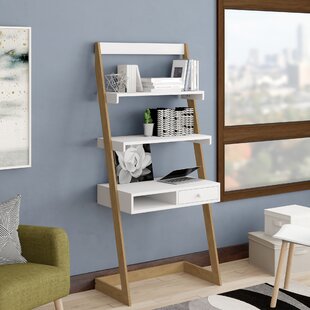 executive desk with bookshelf